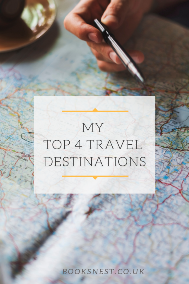 my top 4 travel destinations Pinterest Graphic