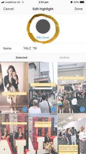 Changing Instagram Highlight cover image