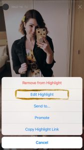 Changing Instagram Highlight cover image